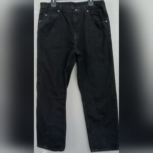 Wrangler Men's  Authentic Relaxed Fit Black Jeans Sz 38/29